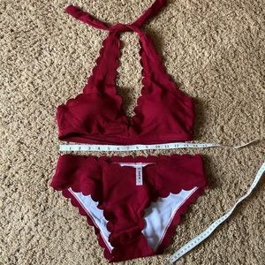 🐾 4/$20 New In Bag Shein Maroon Halter Top Bikini